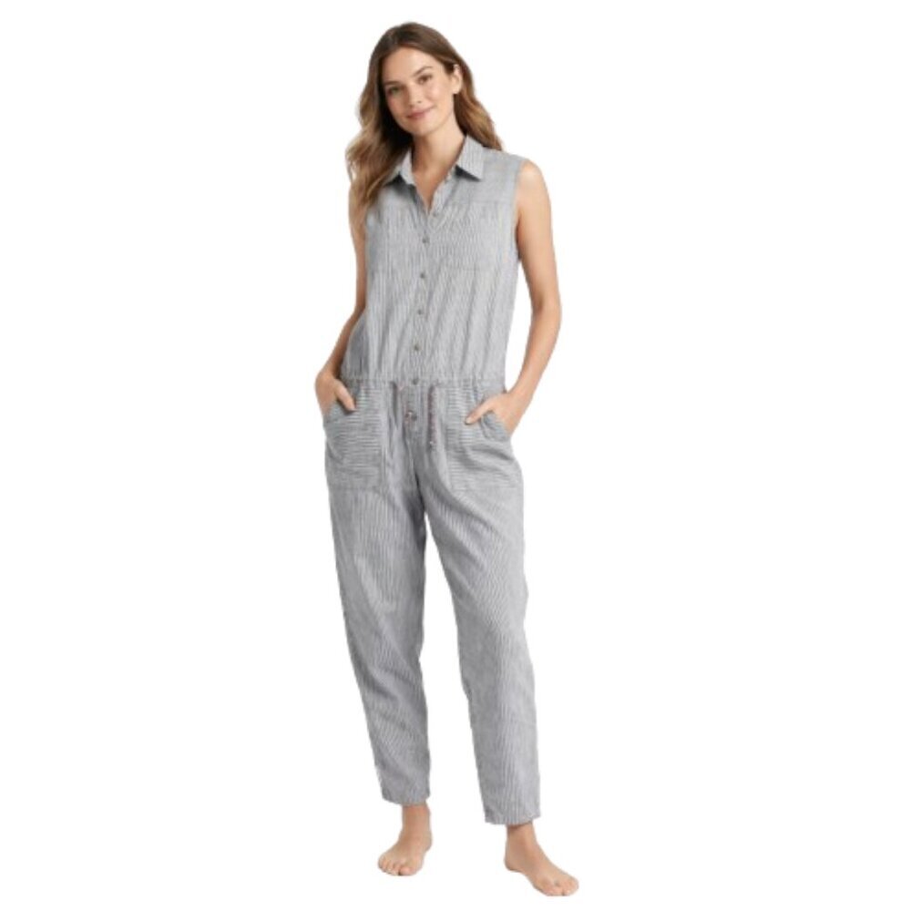 Women's 8 Ottod’Ame Striped Sleeveless Cotton Jumpsuit